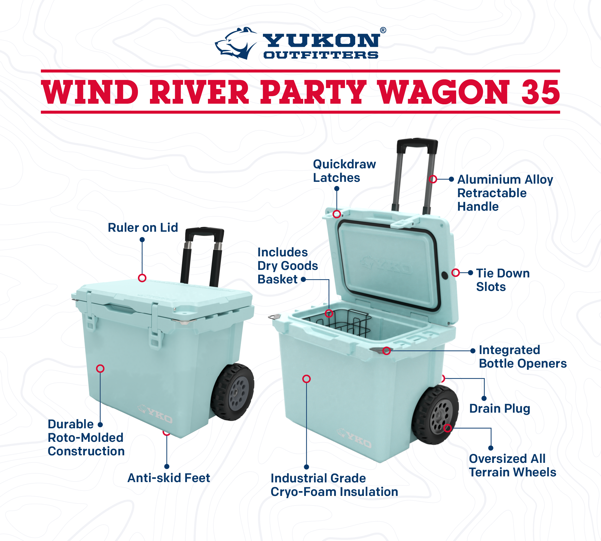 35qt Wind River Party Wagon Hard Cooler