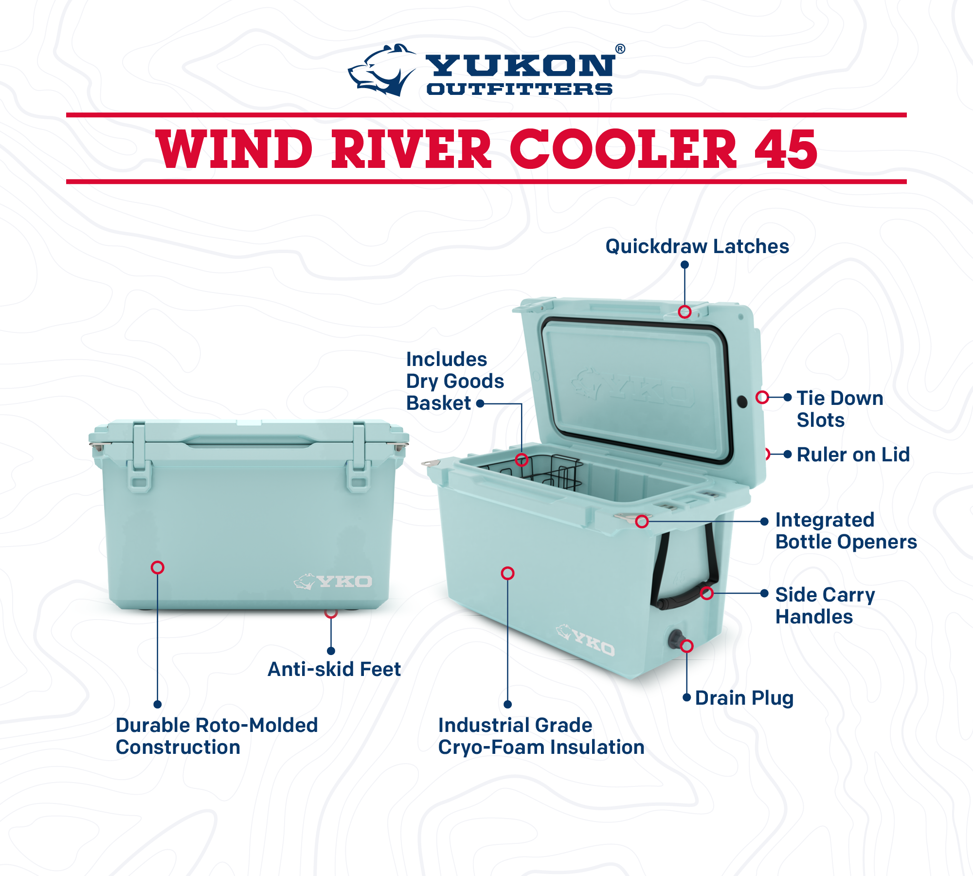 45qt Wind River YKO Hard Cooler – Yukon Outfitters 45qt Wind River YKO Hard Cooler – Yukon Outfitters
