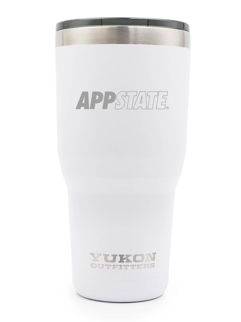 30 oz Tumbler - App State - White – Yukon Outfitters