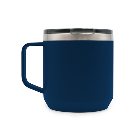 14oz Coffee Mug With Sliding Lid - Powder Coated Navy Blue